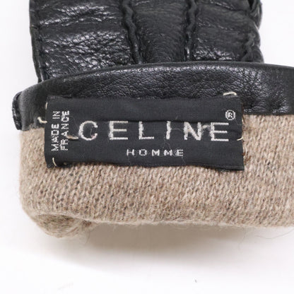 CELINE HOMME Leather Gloves Black