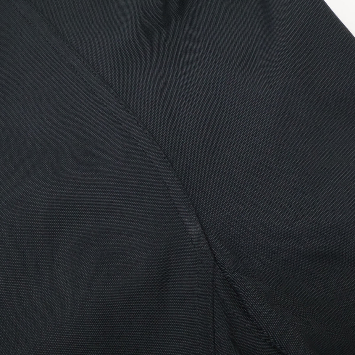 HERMES Black Cotton Nylon Belted Bal Collar Coat Size 50