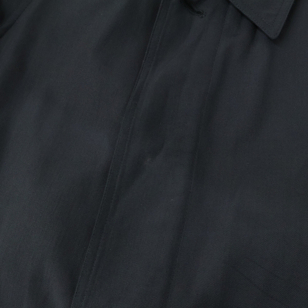 HERMES Black Cotton Nylon Belted Bal Collar Coat Size 50