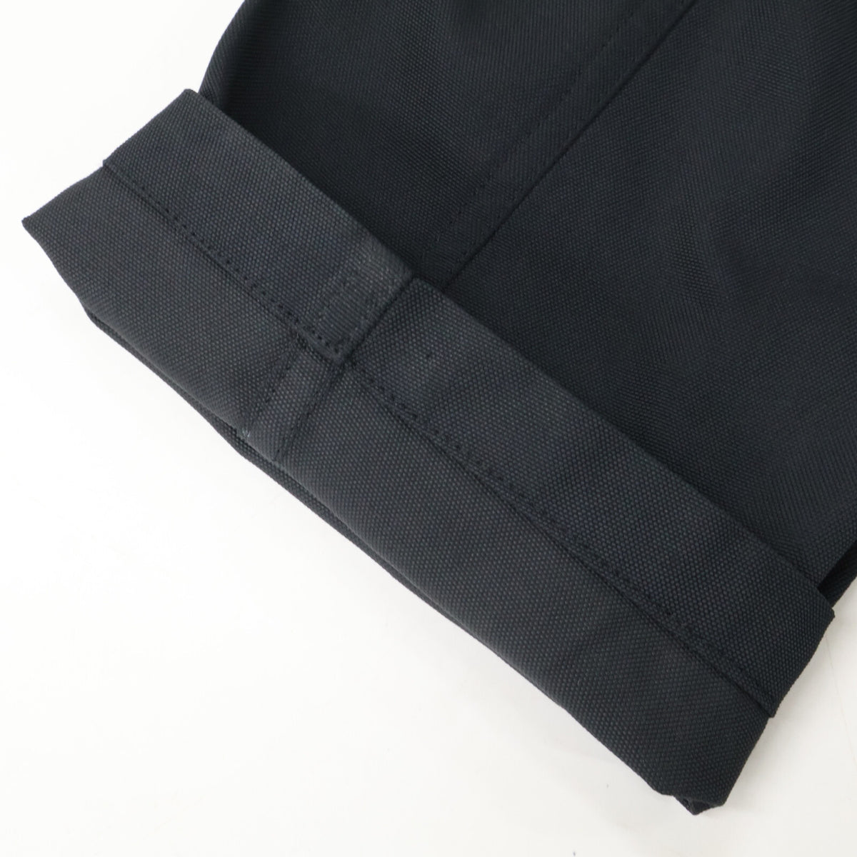 HERMES Black Cotton Nylon Belted Bal Collar Coat Size 50