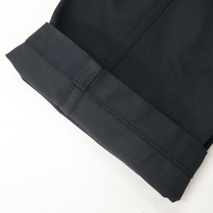 HERMES Black Cotton Nylon Belted Bal Collar Coat Size 50