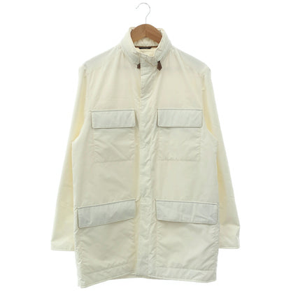 HERMES Nylon Multi-Pocket Jacket White Size 48
