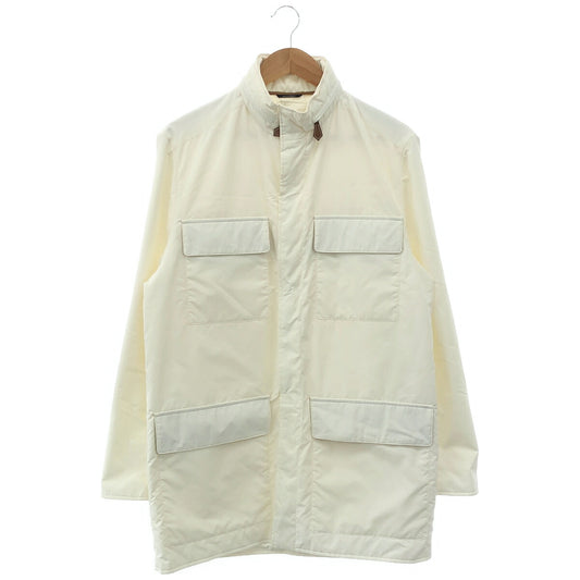 HERMES Nylon Multi-Pocket Jacket White Size 48