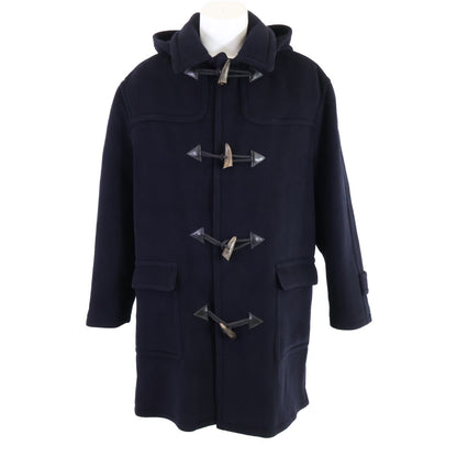 HERMES Wool Duffle Coat Navy Size 50