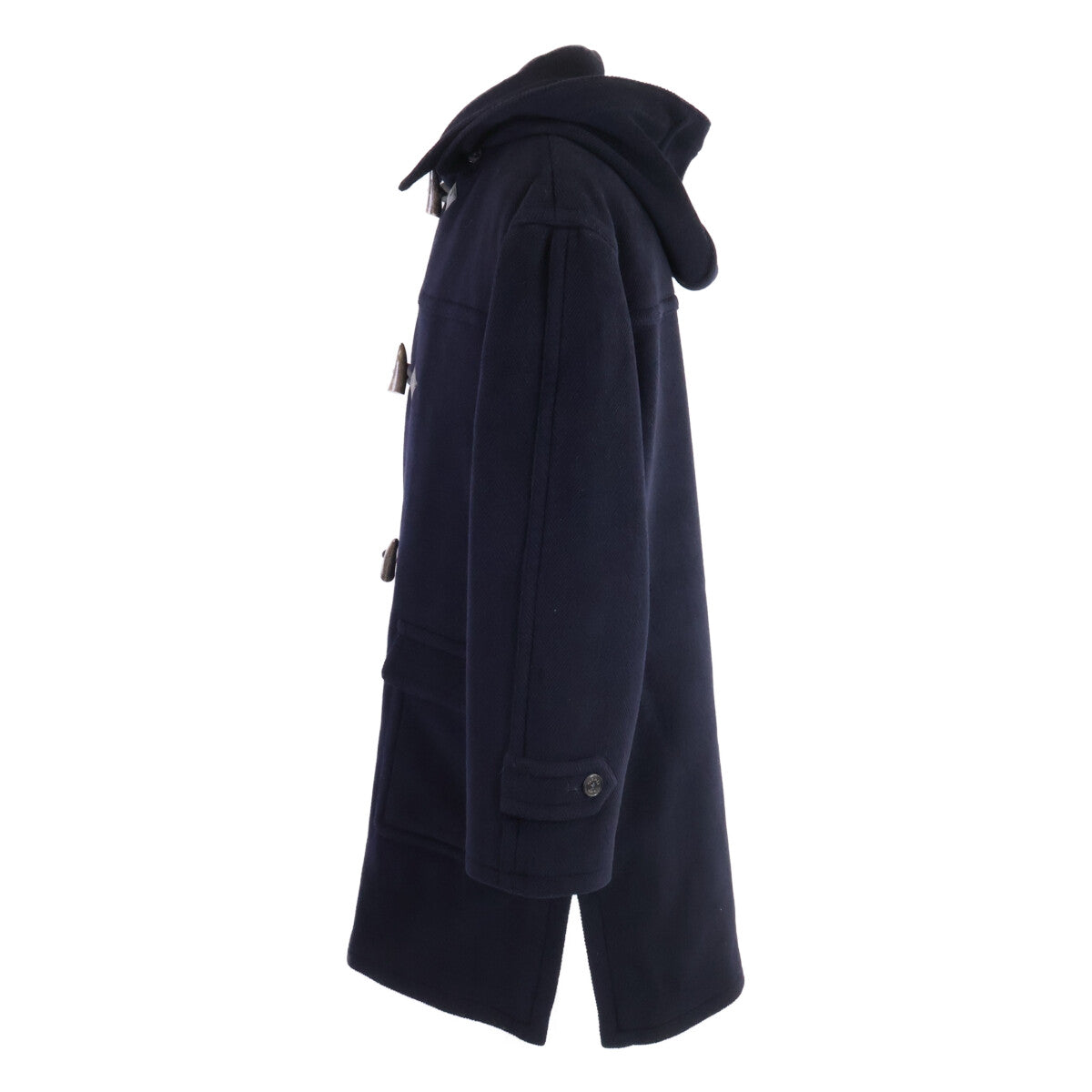 HERMES Wool Duffle Coat Navy Size 50