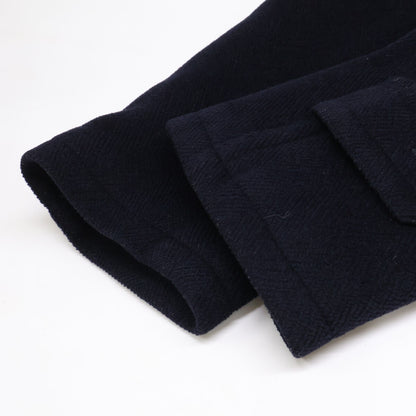 HERMES Wool Duffle Coat Navy Size 50