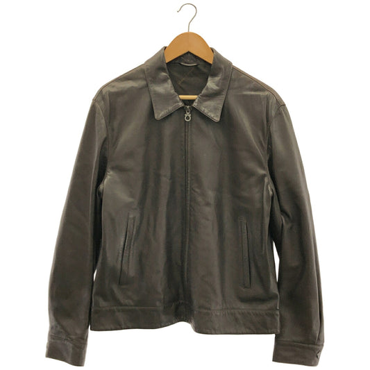 SalvatoreFerragamo Brown Leather Riders Jacket Size 50