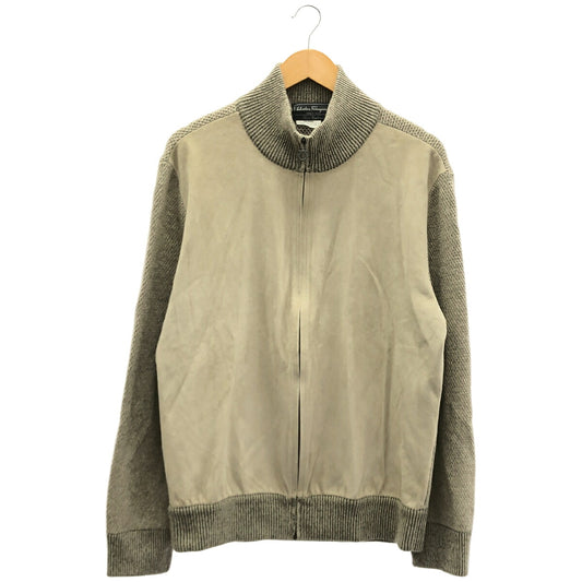 SalvatoreFerragamo Wool Cashmere Leather Panel Jacket Size M