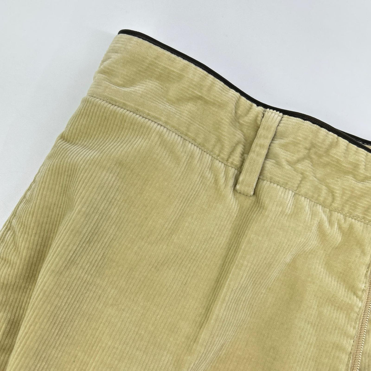 HERMES Beige Cotton Blend Corduroy Pants Size 50
