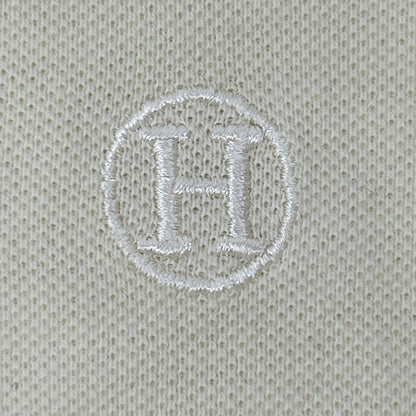 HERMES Ivory Cotton H-Logo Polo Shirt Size M