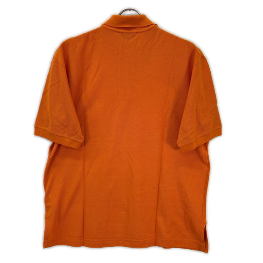 HERMES Orange Cotton H-Logo Polo Shirt Size M
