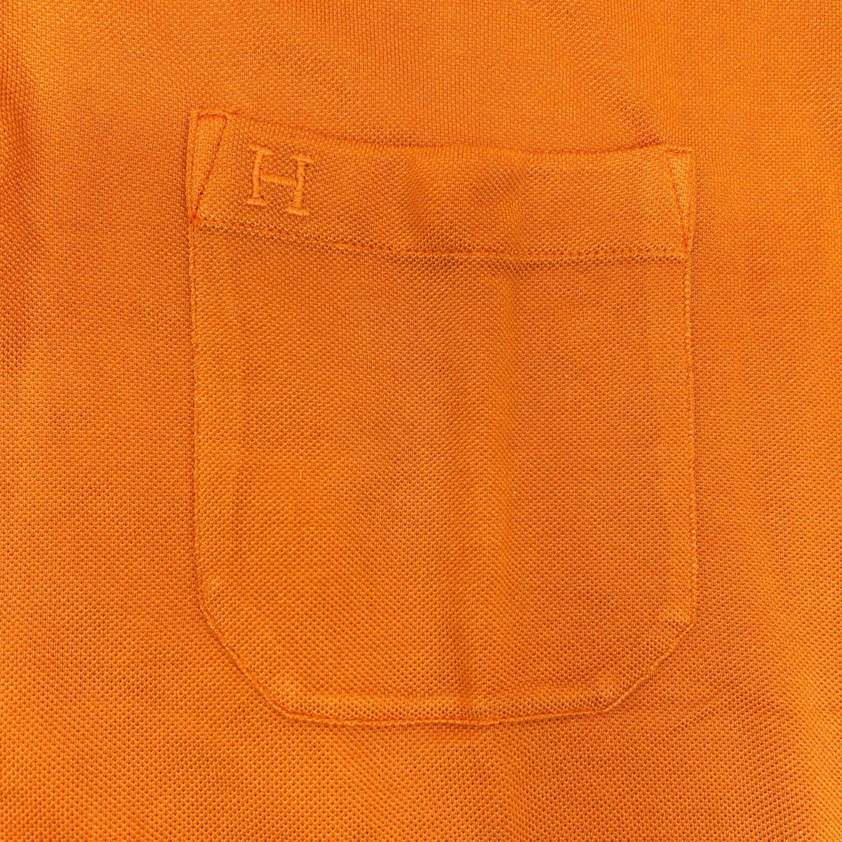 HERMES Orange Cotton H-Logo Polo Shirt Size M