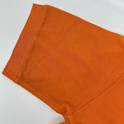 HERMES Orange Cotton H-Logo Polo Shirt Size M