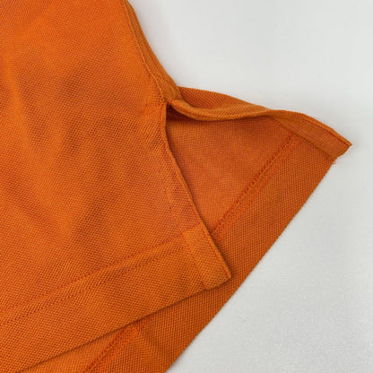 HERMES Orange Cotton H-Logo Polo Shirt Size M