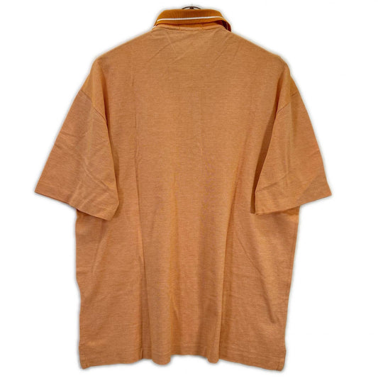 HERMES Orange Cotton Embroidered Logo Polo Shirt Size M