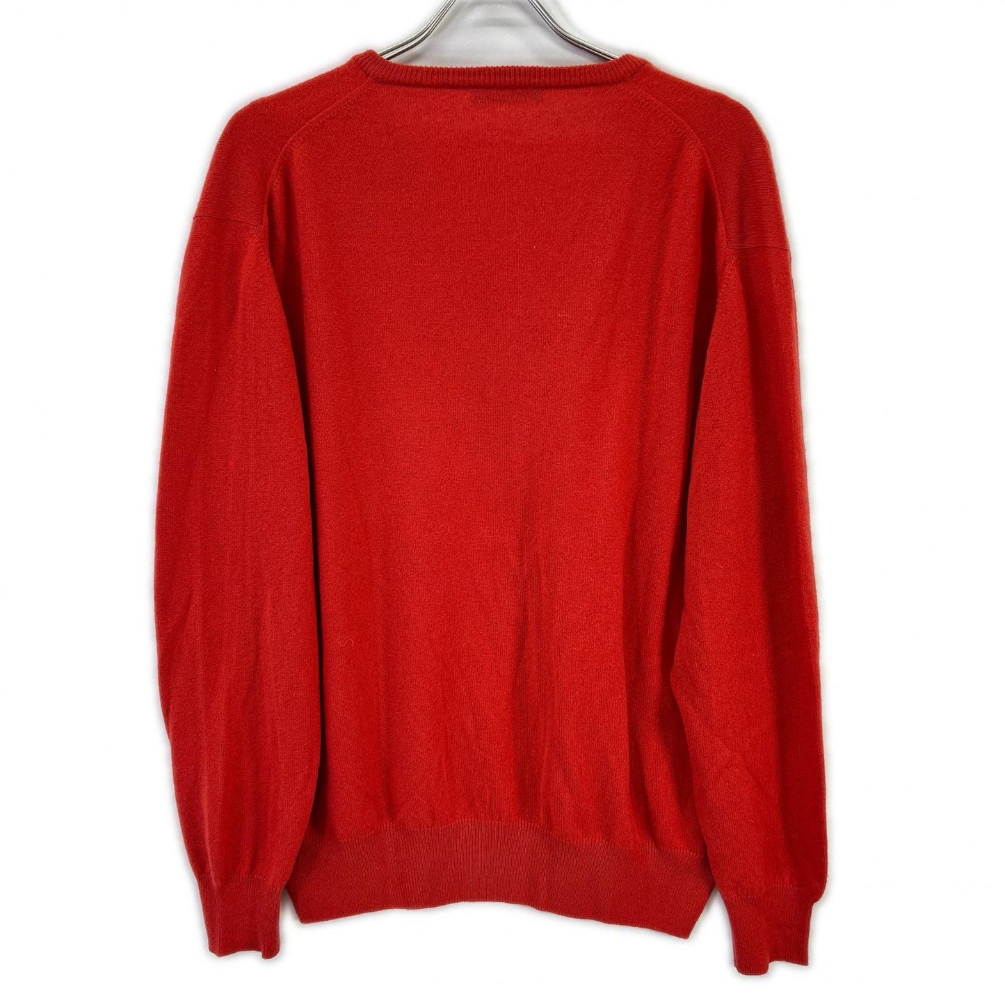 Loro Piana Orange Cashmere V-Neck Sweater Size 50