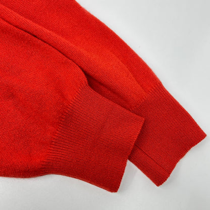Loro Piana Orange Cashmere V-Neck Sweater Size 50