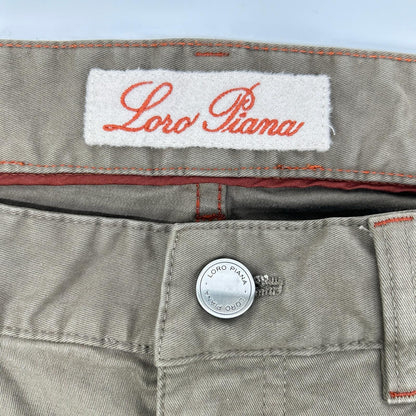 Loro Piana FAE0472 Khaki Cotton Blend Chinos Size 32