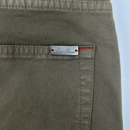 Loro Piana FAE0472 Khaki Cotton Blend Chinos Size 32