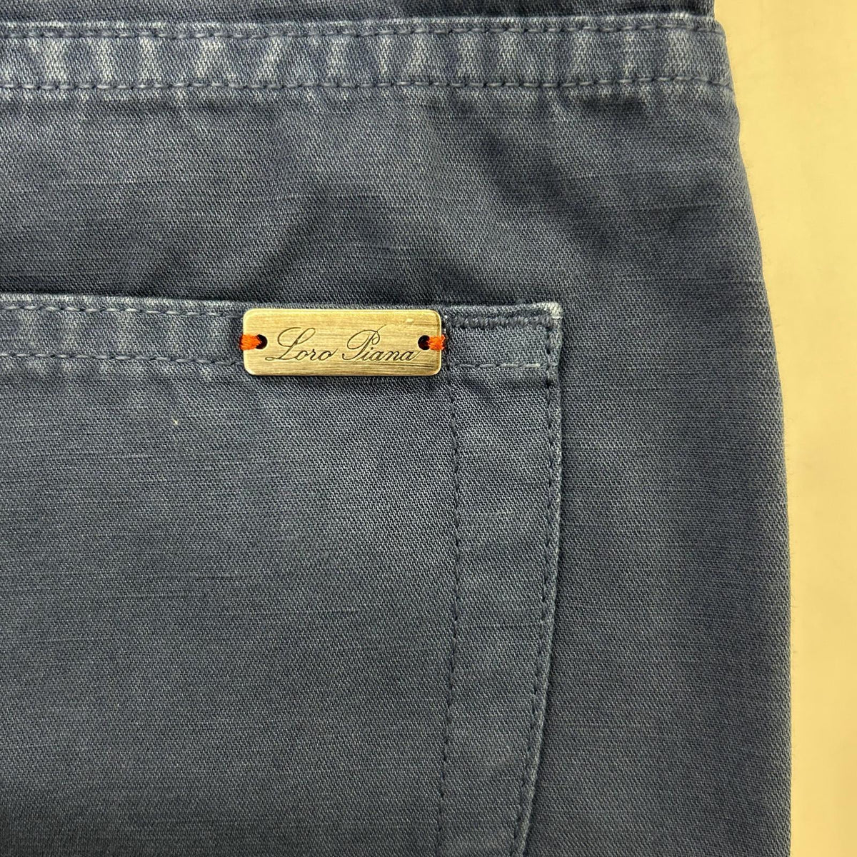 Loro Piana Navy Linen Cotton Pants Size 32