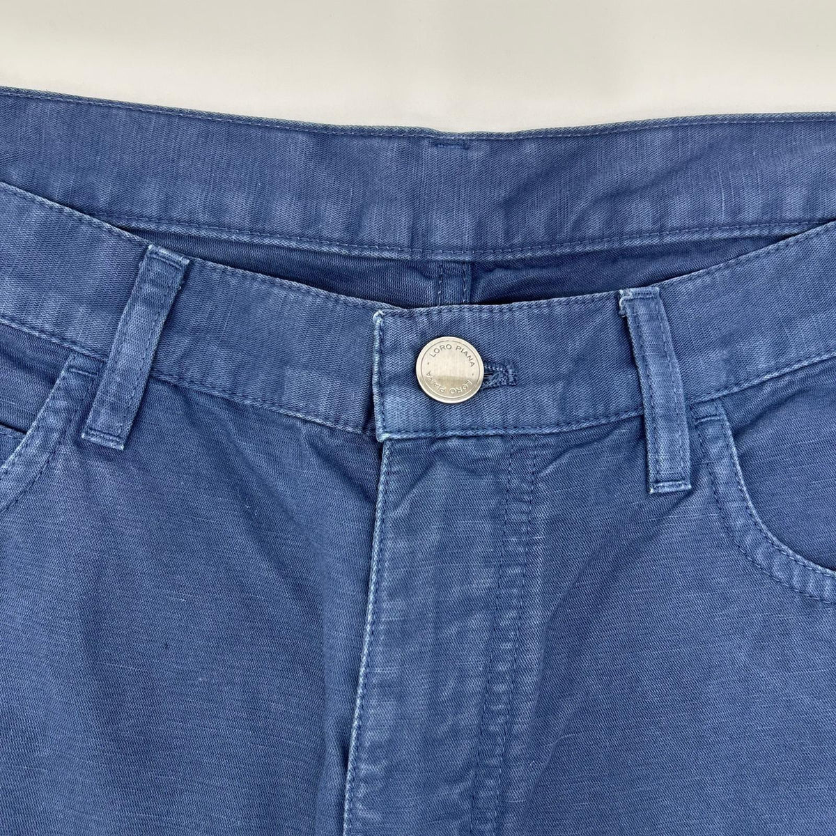 Loro Piana Navy Linen Cotton Pants Size 32