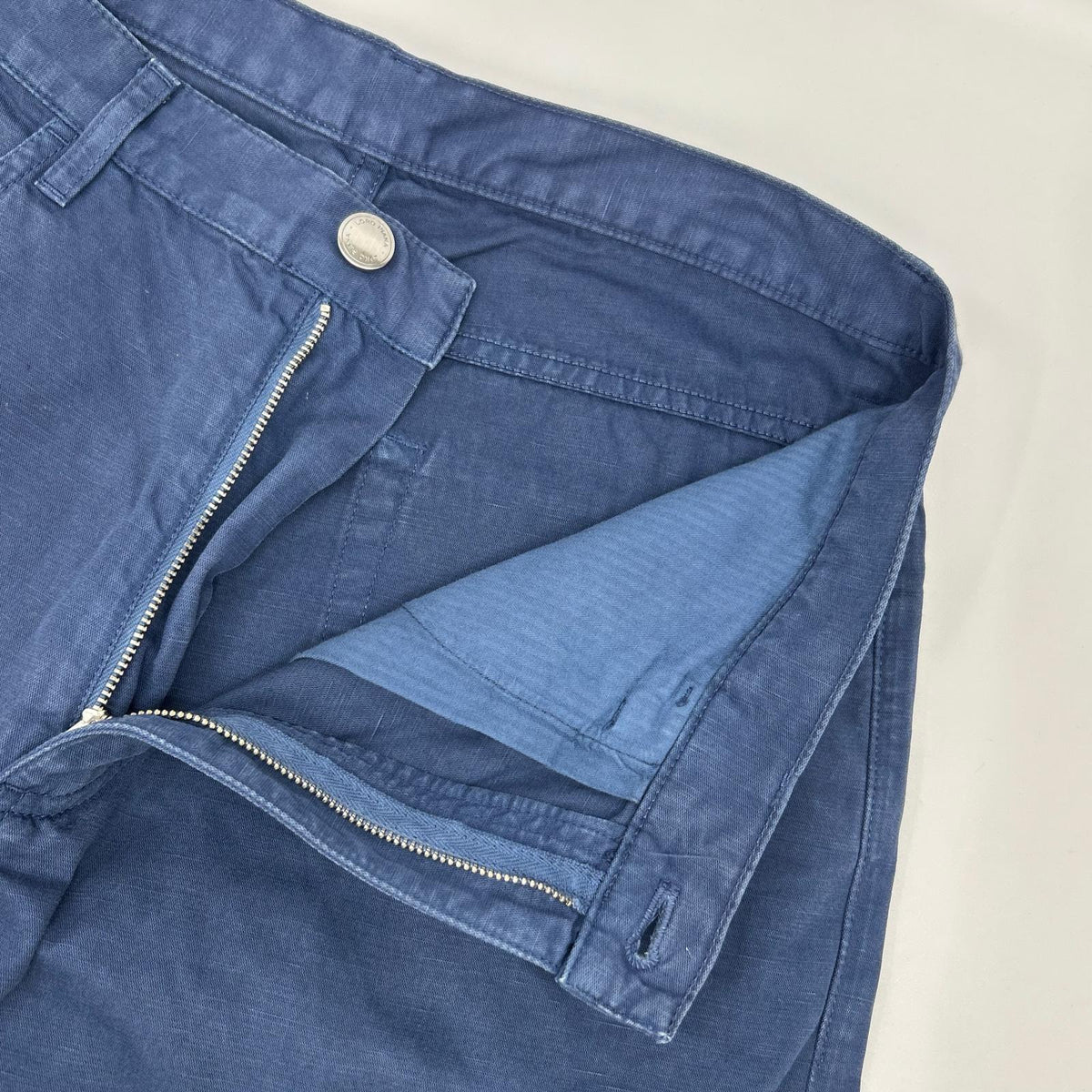Loro Piana Navy Linen Cotton Pants Size 32