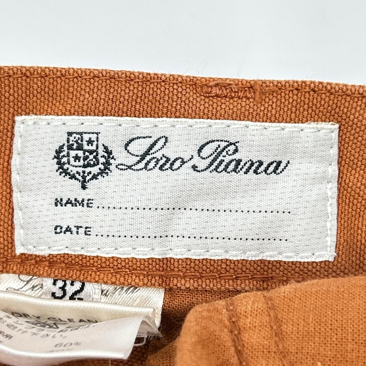 Loro Piana Orange Linen Cotton Pants Size 32