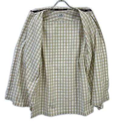 HERMES Beige Cotton Check Short Sleeve Shirt Size 41