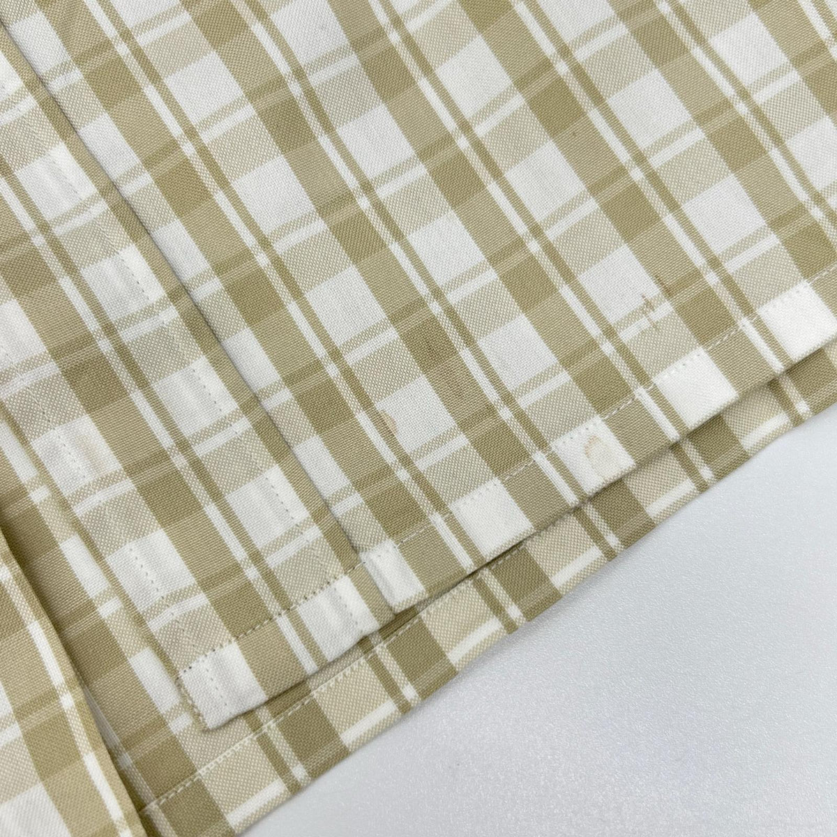 HERMES Beige Cotton Check Short Sleeve Shirt Size 41