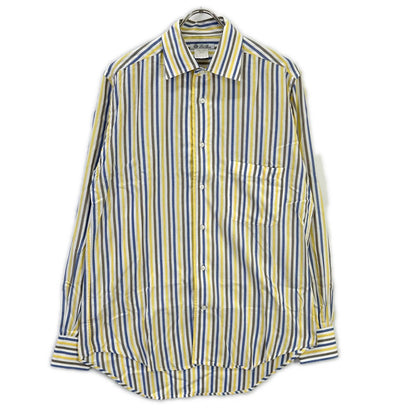 Loro Piana Yellow/Navy Cotton Striped Sleeve Shirt Size S