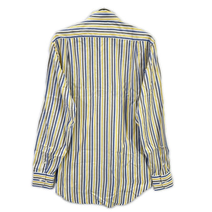 Loro Piana Yellow/Navy Cotton Striped Sleeve Shirt Size S