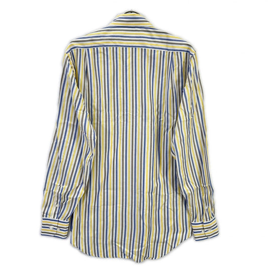 Loro Piana Yellow/Navy Cotton Striped Sleeve Shirt Size S