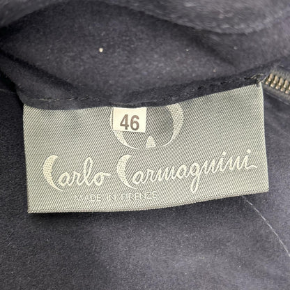 Carlo Carmagnini Black Suede Blouson Jacket Size 46