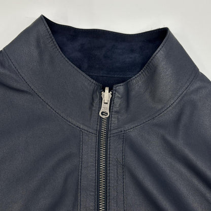 Carlo Carmagnini Black Suede Blouson Jacket Size 46