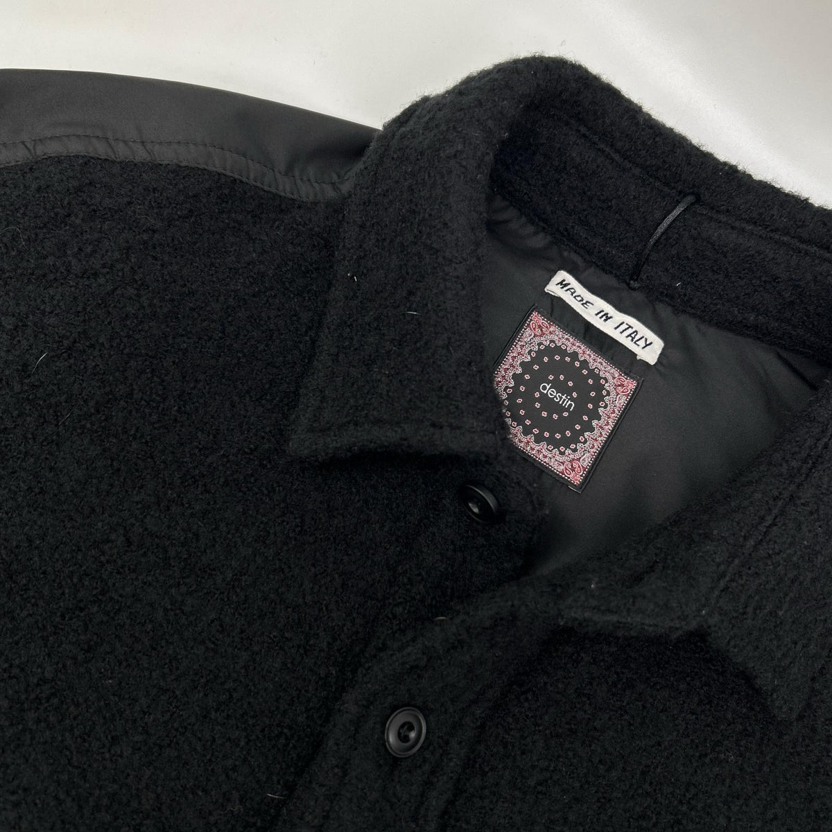 destin Black Wool Nylon Boa Jacket Size S