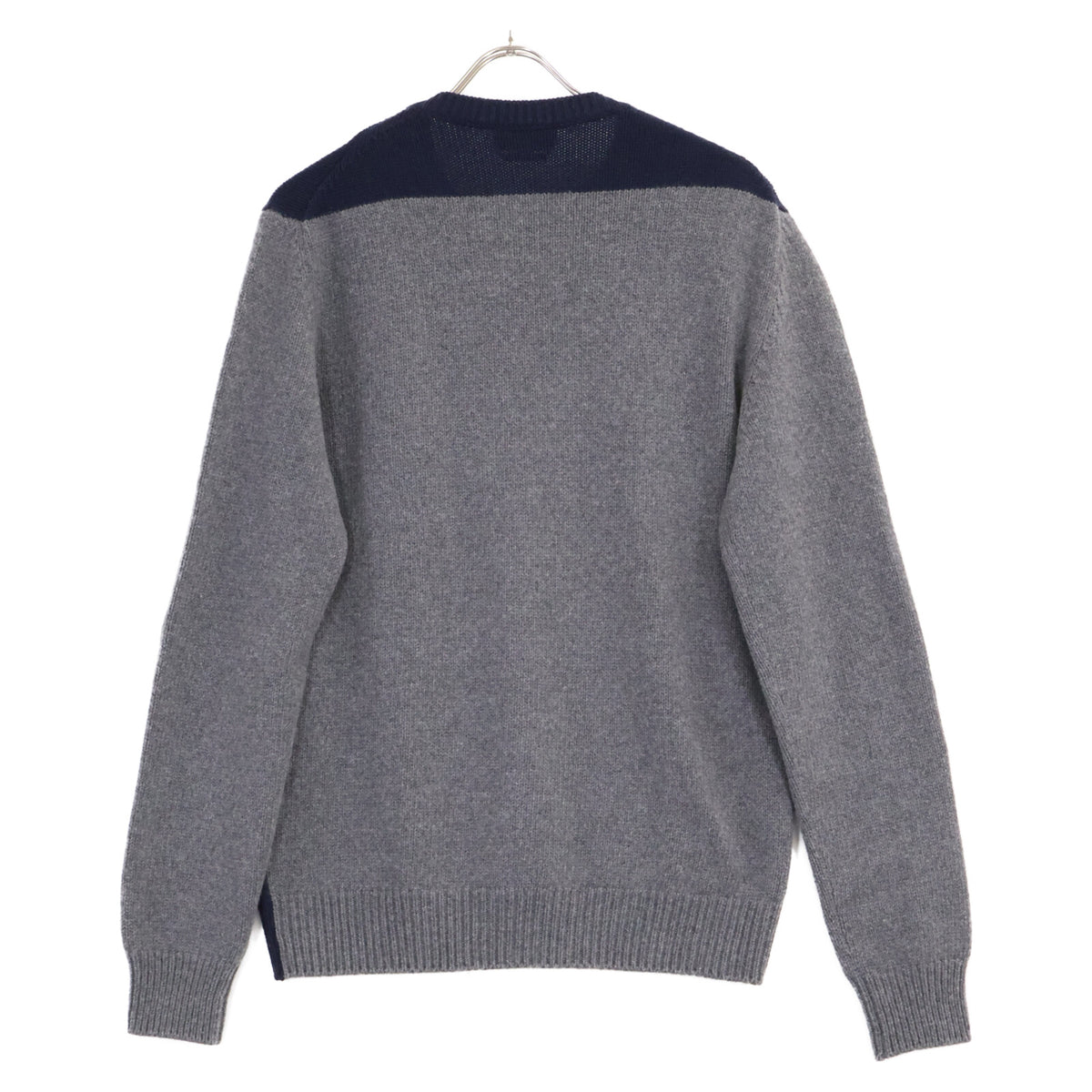 HERMES Navy Bi-Color Cashmere Cotton Sweater Size M