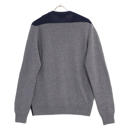 HERMES Navy Bi-Color Cashmere Cotton Sweater Size M