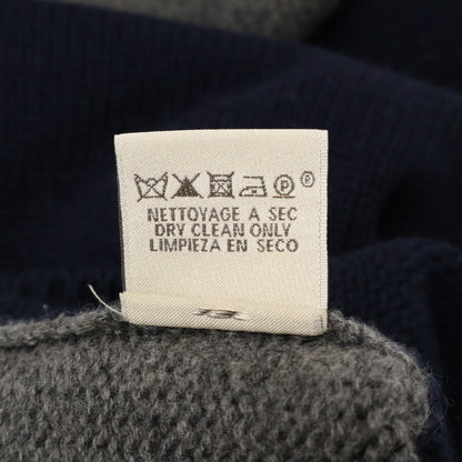 HERMES Navy Bi-Color Cashmere Cotton Sweater Size M