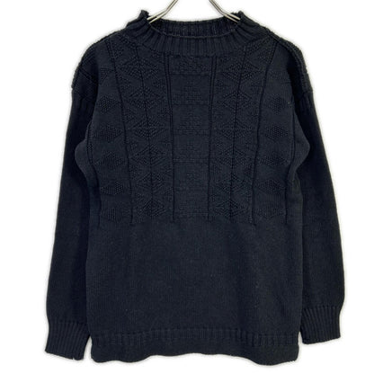 Maison Margiela Black Textured Wool Knit Sweater Size S