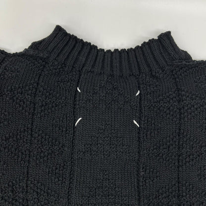 Maison Margiela Black Textured Wool Knit Sweater Size S