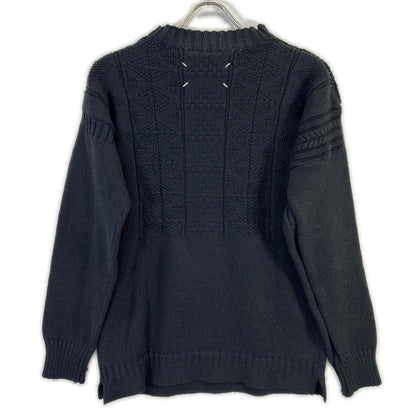 Maison Margiela Black Textured Wool Knit Sweater Size S