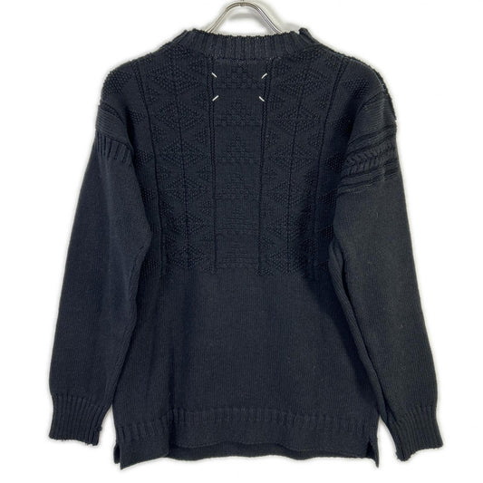 Maison Margiela Black Textured Wool Knit Sweater Size S