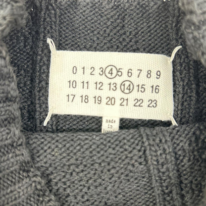 Maison Margiela Black Textured Wool Knit Sweater Size S