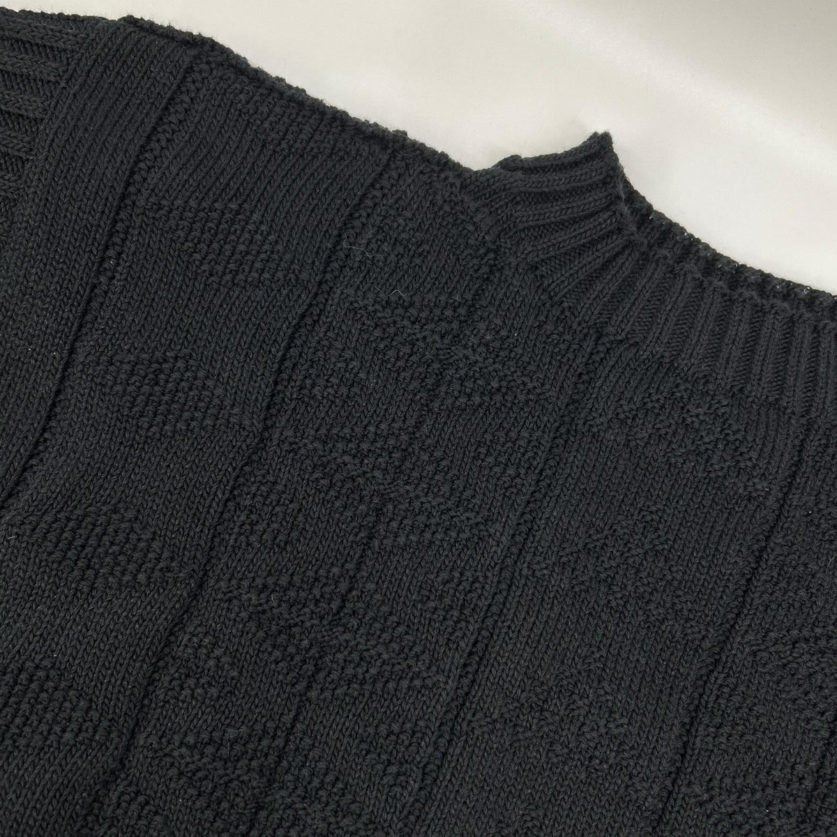 Maison Margiela Black Textured Wool Knit Sweater Size S