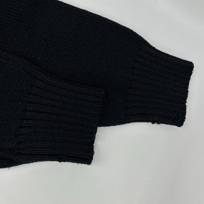 Maison Margiela Black Textured Wool Knit Sweater Size S