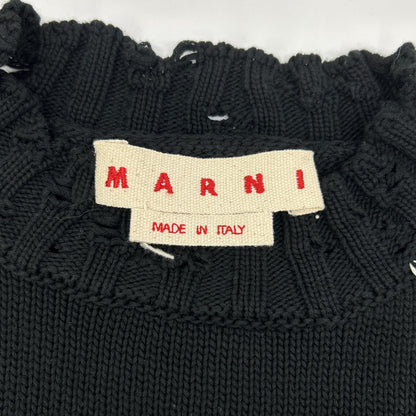 MARNI 22AW Cotton Twist Crewneck Sweater Black Size 46