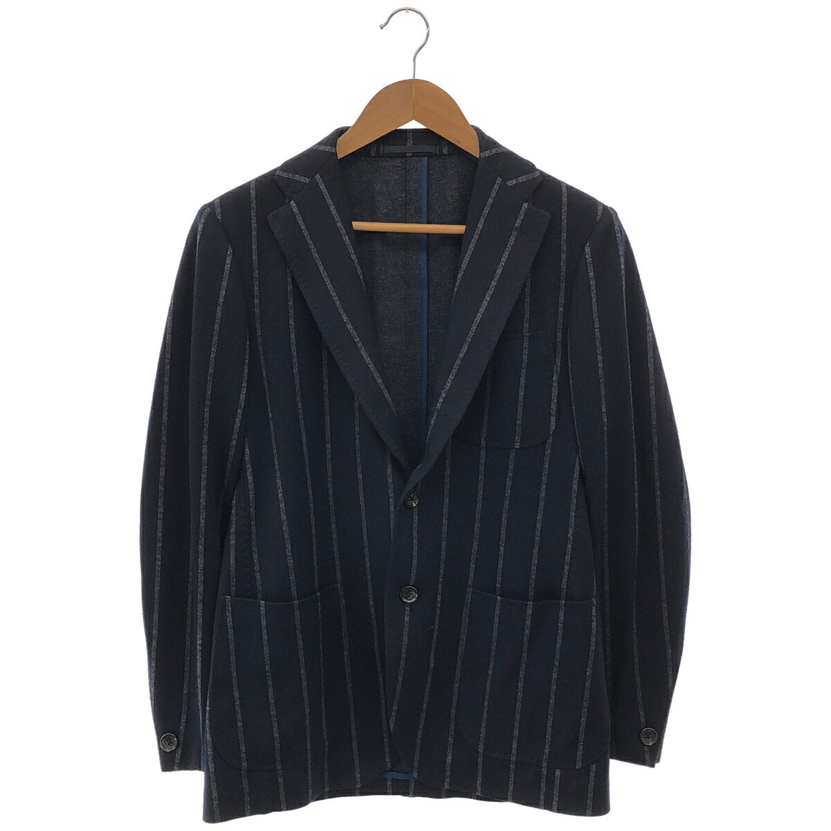 RING JACKET RT052F08X Navy Wool Cotton Jersey Jacket Size 44