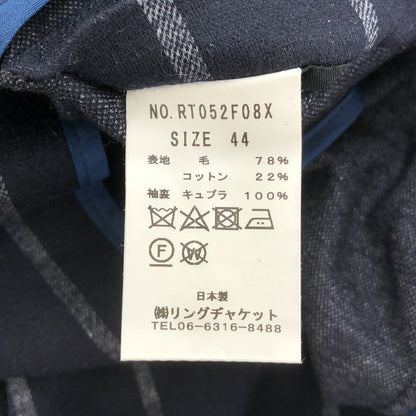 RING JACKET RT052F08X Navy Wool Cotton Jersey Jacket Size 44