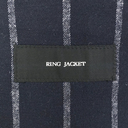 RING JACKET RT052F08X Navy Wool Cotton Jersey Jacket Size 44