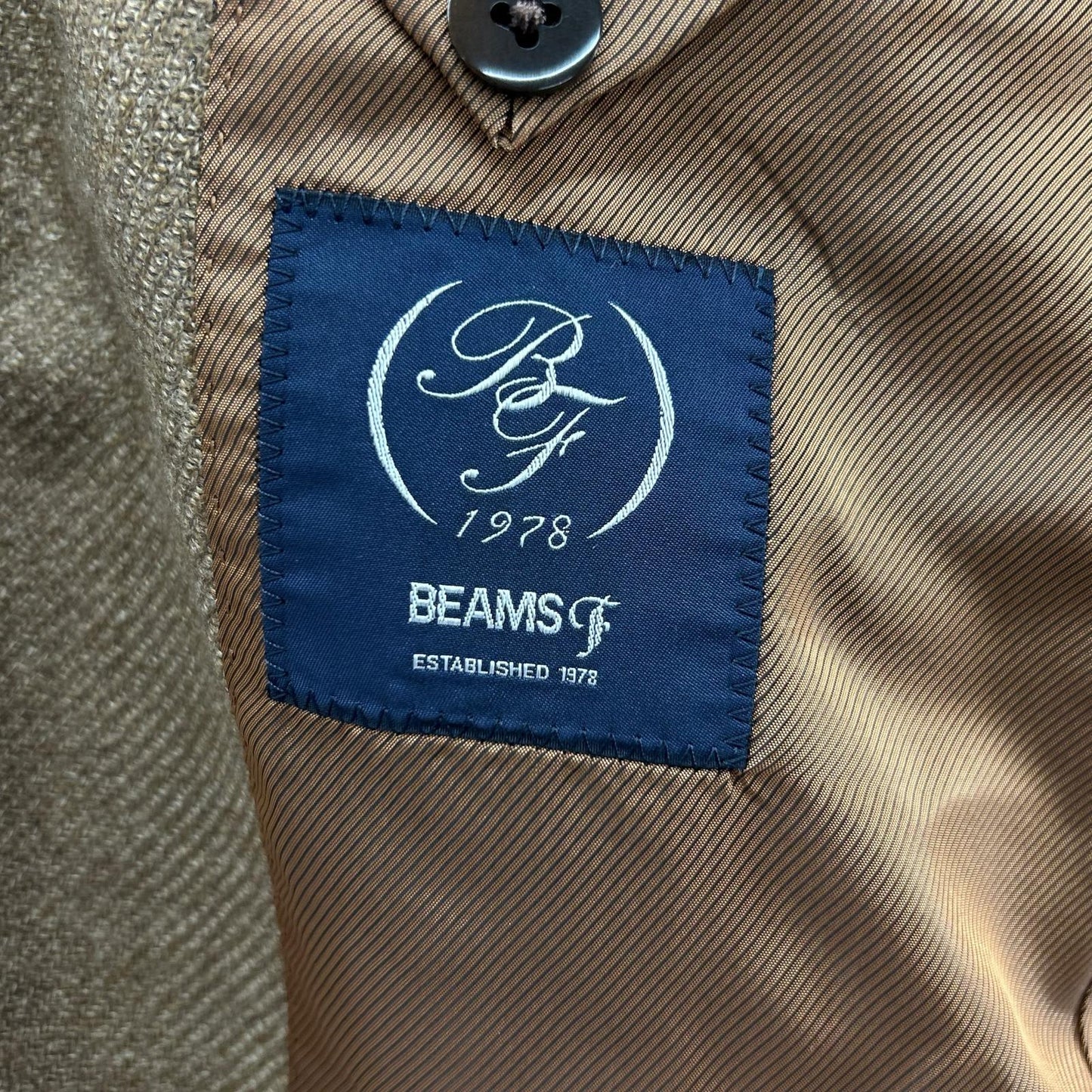 BEAMS F Brown Loro Piana Soft Tweed Blazer Size 48